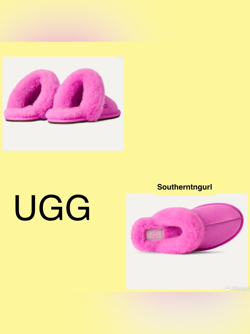 NWT UGG Scuffette Pink Shearling Scuff Slippers